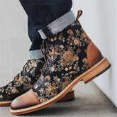 Stylish Martin Boots with Round Head and Durable Artificial PU Sole - Himpall